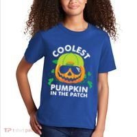 Coolest Pumpkin In The Patch Kids Boy Pumpkin Halloween Kids T-Shirt thumb 2