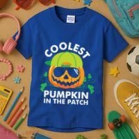 Coolest Pumpkin In The Patch Kids Boy Pumpkin Halloween Kids T-Shirt thumb 3