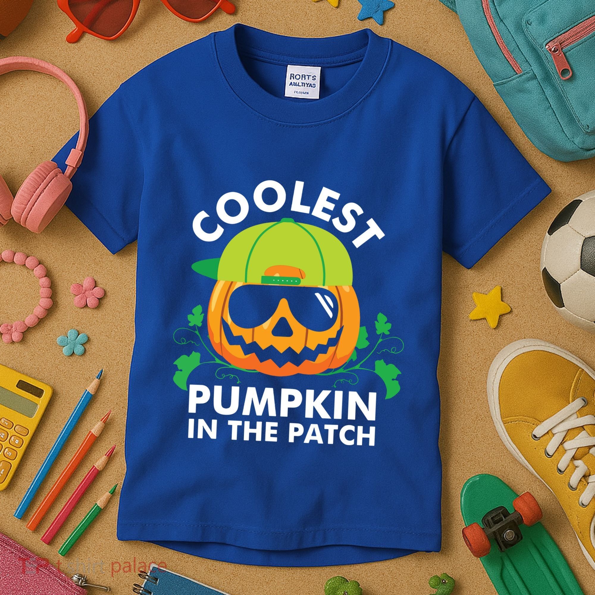 Coolest Pumpkin In The Patch Kids Boy Pumpkin Halloween Kids T-Shirt