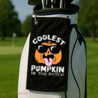 Coolest Pumpkin In The Patch Toddle Boy Halloween Kids Golf Towel thumb 2