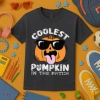Coolest Pumpkin In The Patch Toddle Boy Halloween Kids Kids T-Shirt thumb 3