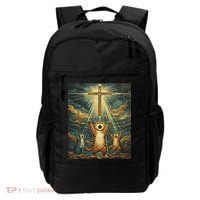 Cat Praying Jesus Cross Scared Cats Worship God Funny Backpack thumb 0