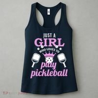 Cute Pickleball Just A Girl Who Loves To Play Pickleball Gift Ideas Women's Tank Top thumb 3