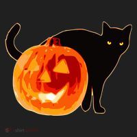 Creepy Pumpkin Jack O Lantern Black Cat Halloween Beanie thumb 2