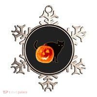Creepy Pumpkin Jack O Lantern Black Cat Halloween Ornament thumb 0