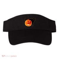 Creepy Pumpkin Jack O Lantern Black Cat Halloween Visor thumb 0