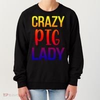 Crazy Pig Lady Pig Mom Pig Lover Pig Mama Pig Owner Cool Gift Women's Sweatshirt thumb 0