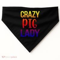 Crazy Pig Lady Pig Mom Pig Lover Pig Mama Pig Owner Cool Gift USA-Made Doggie Bandana thumb 0