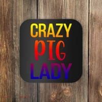 Crazy Pig Lady Pig Mom Pig Lover Pig Mama Pig Owner Cool Gift Coaster thumb 0