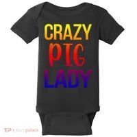 Crazy Pig Lady Pig Mom Pig Lover Pig Mama Pig Owner Cool Gift Baby Bodysuit thumb 0