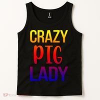 Crazy Pig Lady Pig Mom Pig Lover Pig Mama Pig Owner Cool Gift Tank Top thumb 2