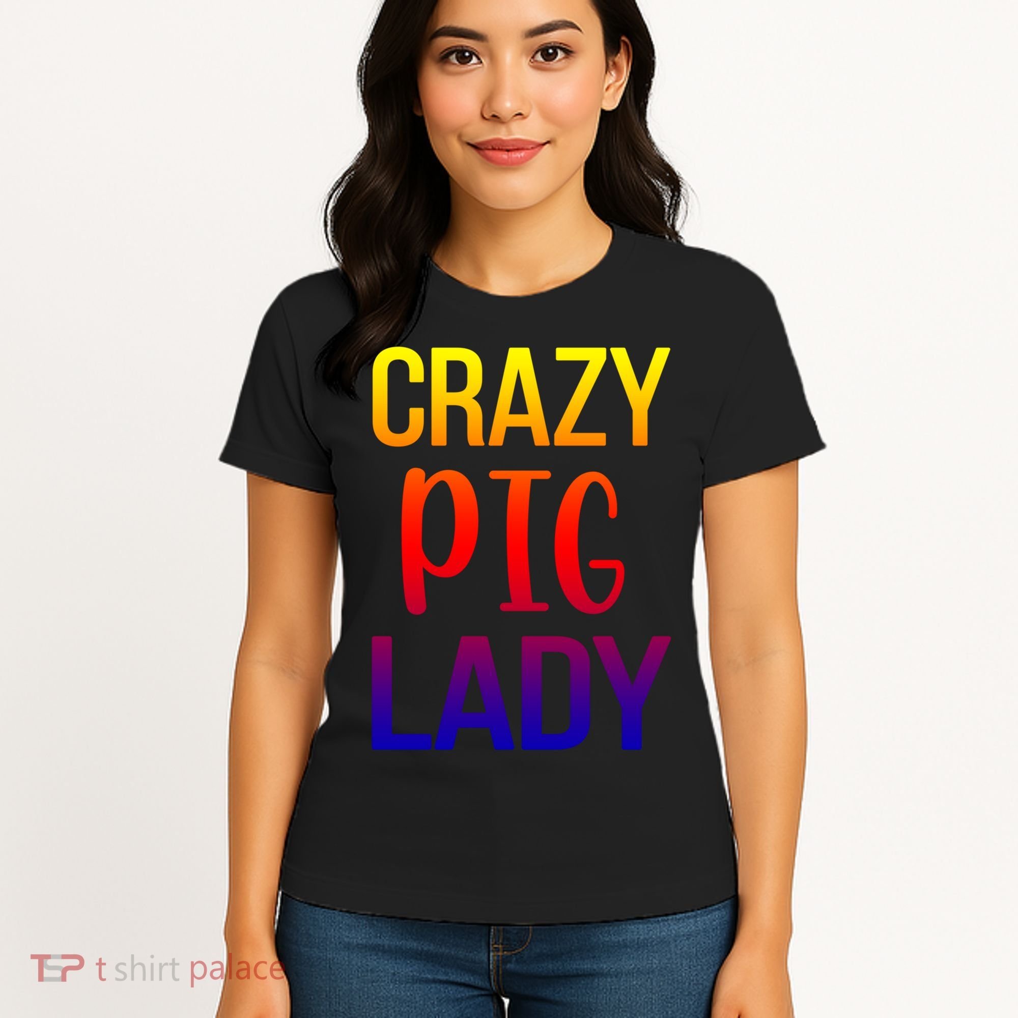 Crazy Pig Lady Pig Mom Pig Lover Pig Mama Pig Owner Cool Gift Women's T-Shirt