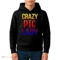 Crazy Pig Lady Pig Mom Pig Lover Pig Mama Pig Owner Cool Gift Kids Hoodie thumb 4