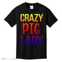 Crazy Pig Lady Pig Mom Pig Lover Pig Mama Pig Owner Cool Gift Kids T-Shirt thumb 0