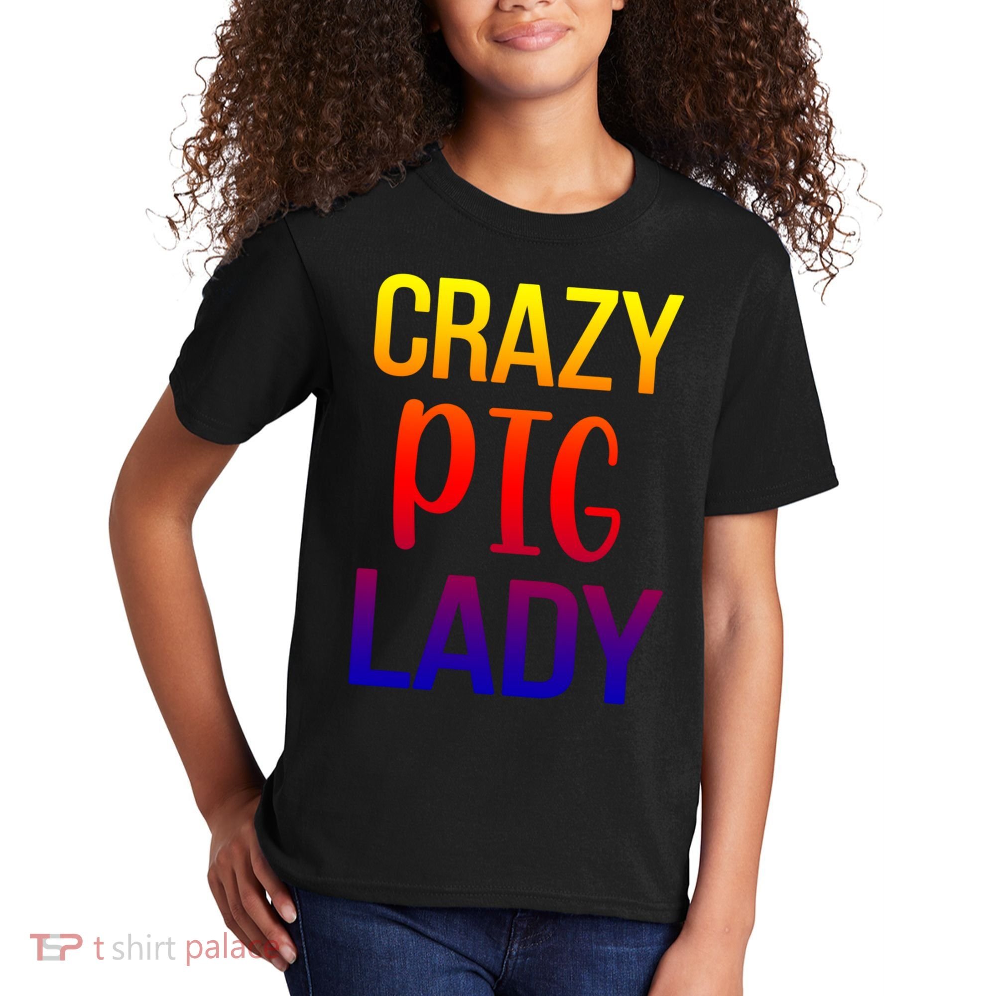 Crazy Pig Lady Pig Mom Pig Lover Pig Mama Pig Owner Cool Gift Kids T-Shirt