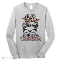Cute Pink Leopard Print Breast Cancer Warrior Long Sleeve Shirt thumb 0