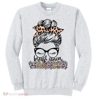 Cute Pink Leopard Print Breast Cancer Warrior Sweatshirt