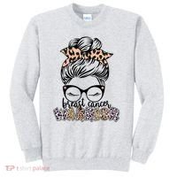 Cute Pink Leopard Print Breast Cancer Warrior Sweatshirt thumb 0