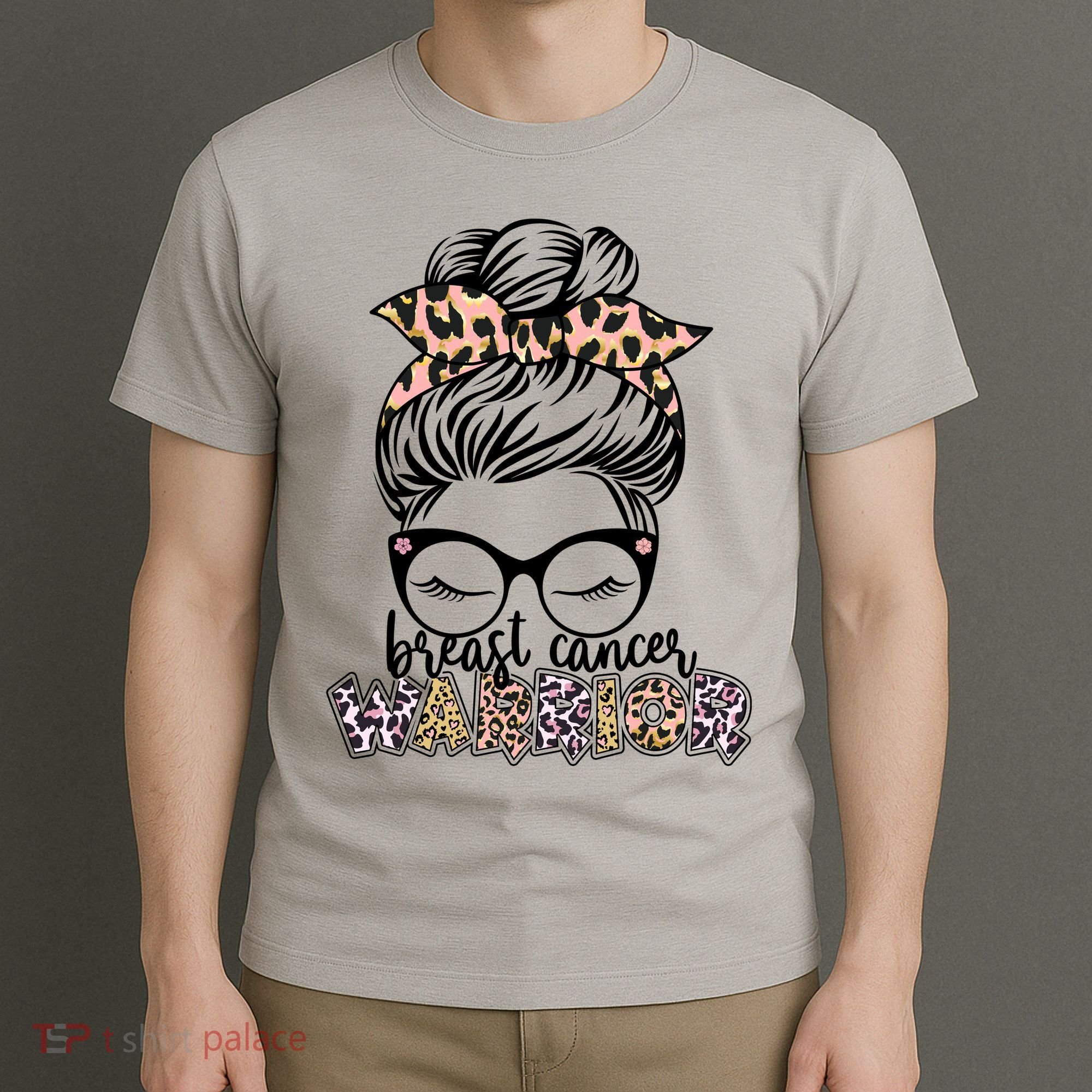Cute Pink Leopard Print Breast Cancer Warrior T-Shirt