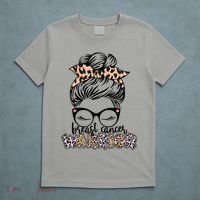 Cute Pink Leopard Print Breast Cancer Warrior T-Shirt thumb 5