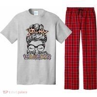 Cute Pink Leopard Print Breast Cancer Warrior Pajama Set thumb 0