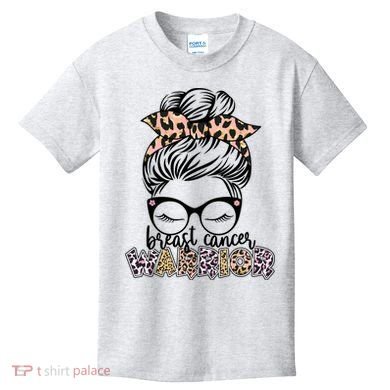 Cute Pink Leopard Print Breast Cancer Warrior Kids T-Shirt