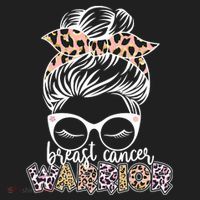 Cute Pink Leopard Print Breast Cancer Warrior Women's Sweatshirt thumb 2