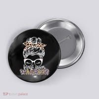 Cute Pink Leopard Print Breast Cancer Warrior Button thumb 0