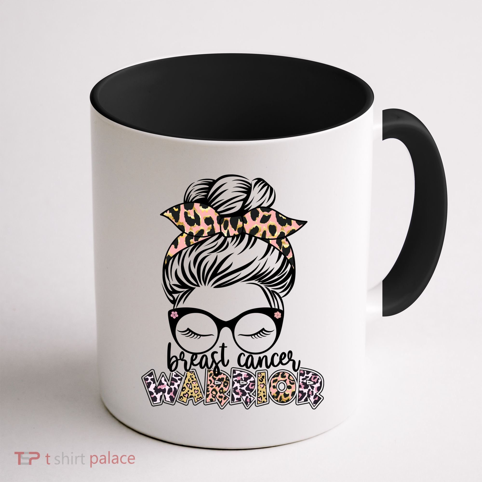 Cute Pink Leopard Print Breast Cancer Warrior Coffee Mug