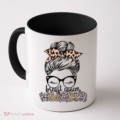 Cute Pink Leopard Print Breast Cancer Warrior Coffee Mug