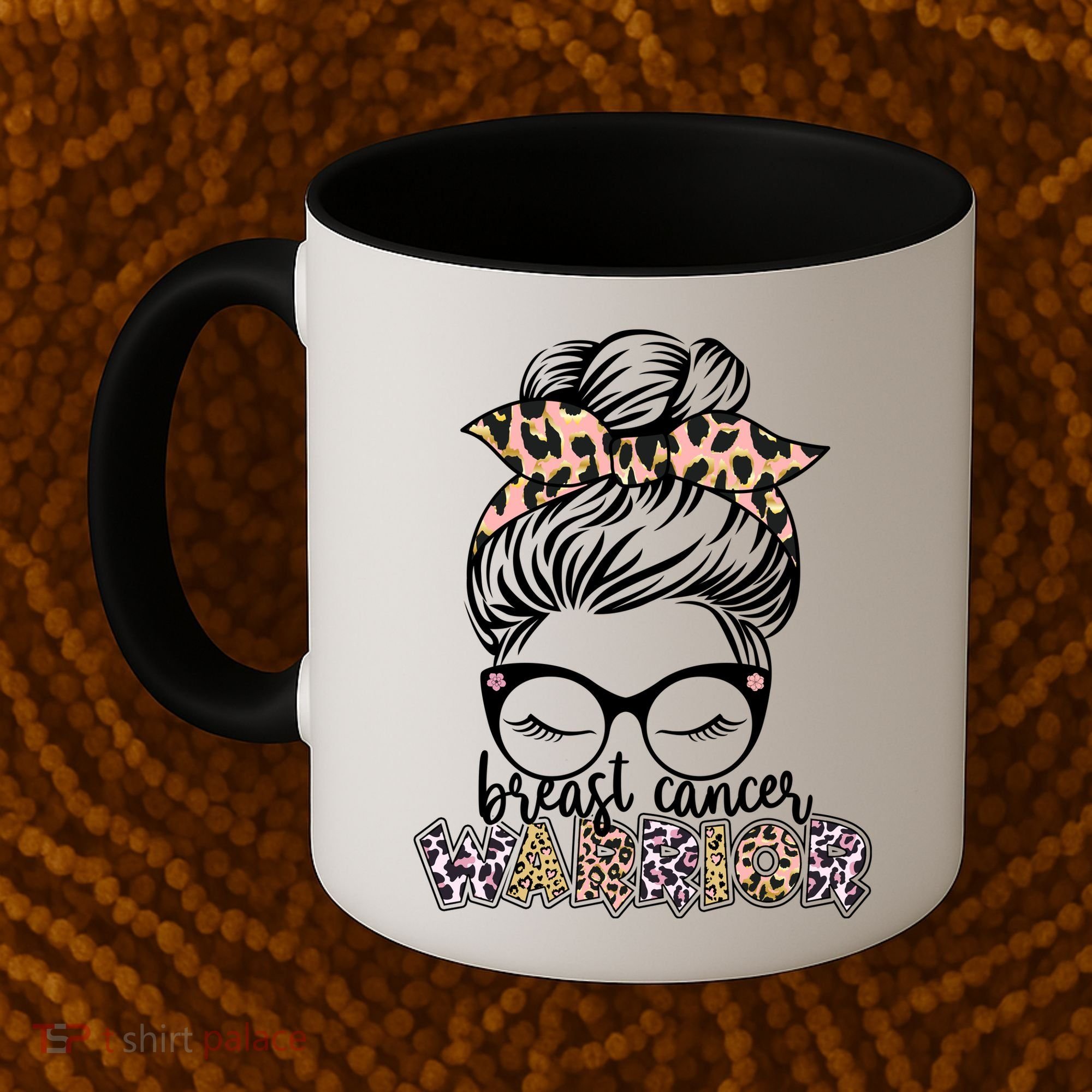 Cute Pink Leopard Print Breast Cancer Warrior Coffee Mug