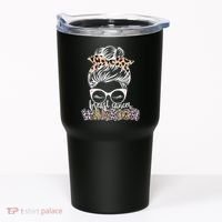 Cute Pink Leopard Print Breast Cancer Warrior Tumbler thumb 0