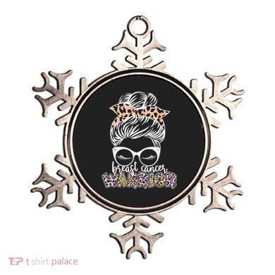 Cute Pink Leopard Print Breast Cancer Warrior Ornament