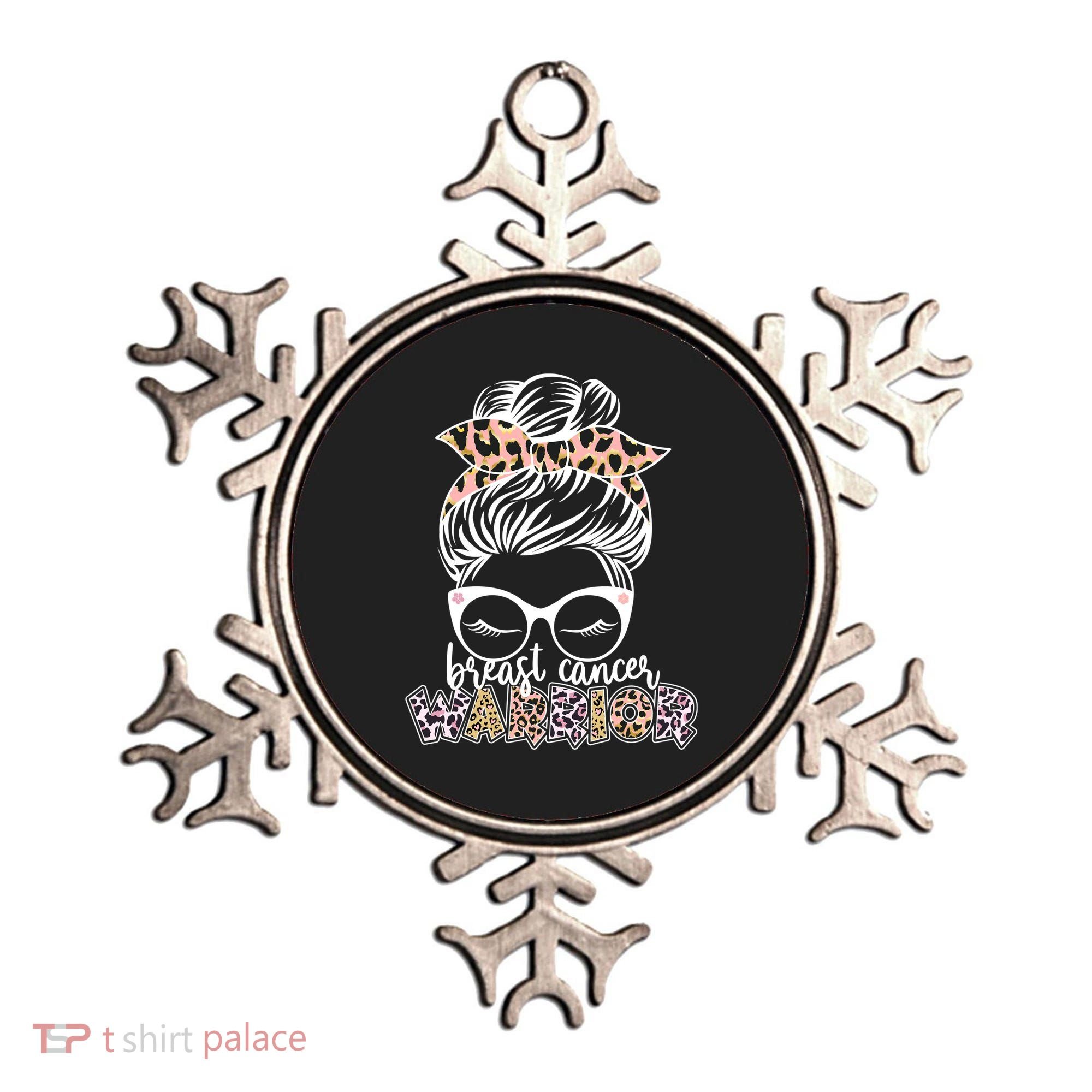 Cute Pink Leopard Print Breast Cancer Warrior Ornament