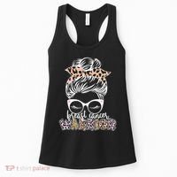 Cute Pink Leopard Print Breast Cancer Warrior Women's Tank Top thumb 0