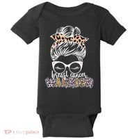 Cute Pink Leopard Print Breast Cancer Warrior Baby Bodysuit thumb 0