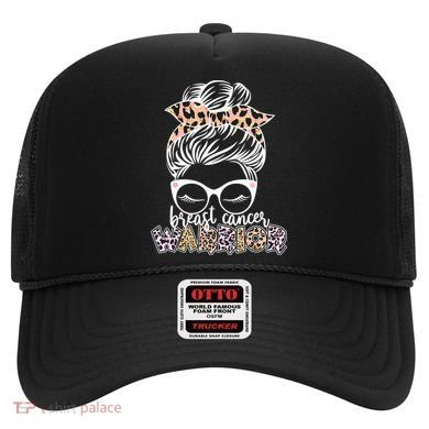 Cute Pink Leopard Print Breast Cancer Warrior Hat