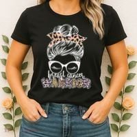 Cute Pink Leopard Print Breast Cancer Warrior Women's T-Shirt thumb 2