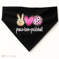 Cute Pickleballpeace Love Pickleball Lover Leopard Print Best Gift USA-Made Doggie Bandana thumb 0