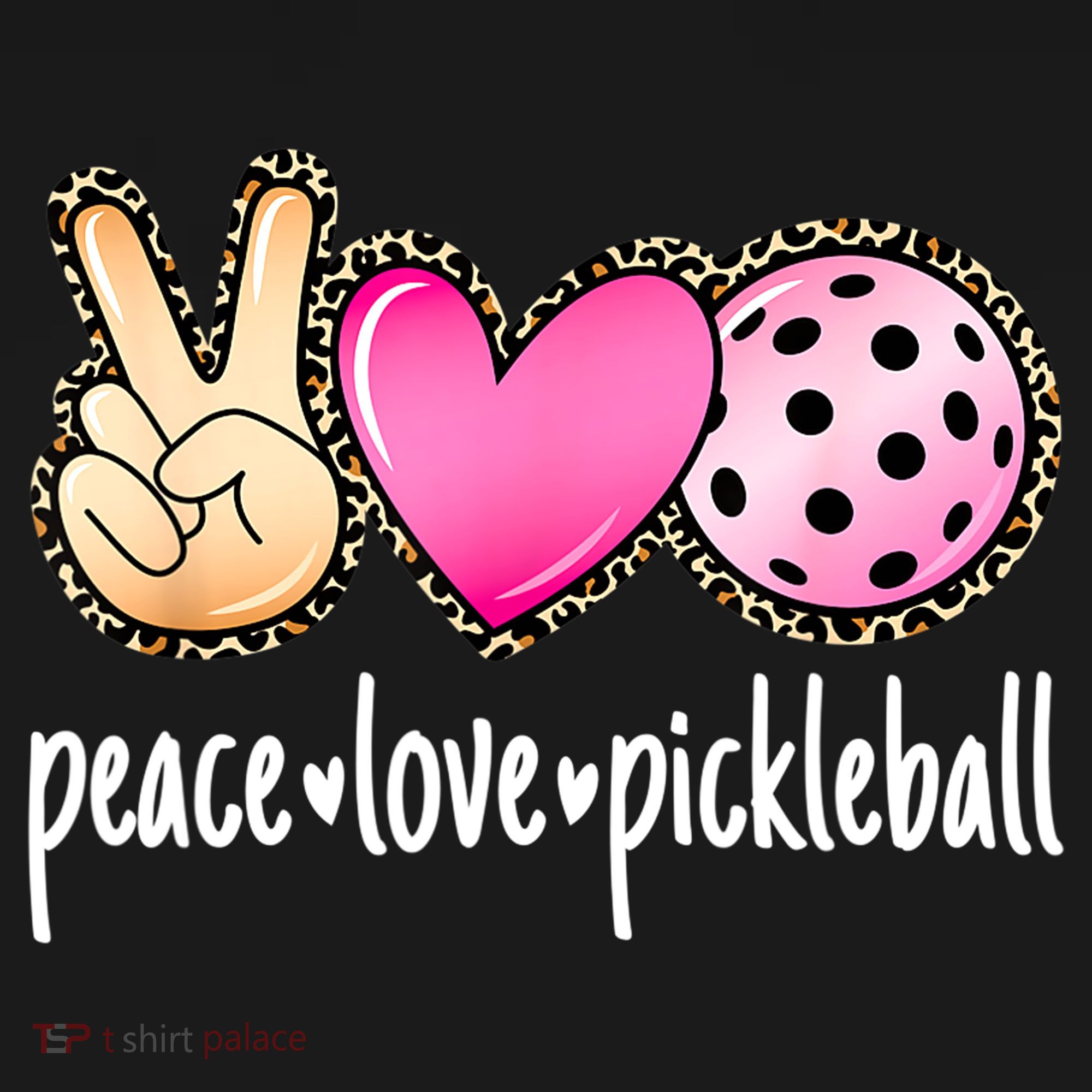 Cute Pickleballpeace Love Pickleball Lover Leopard Print Best Gift Women's Hoodie