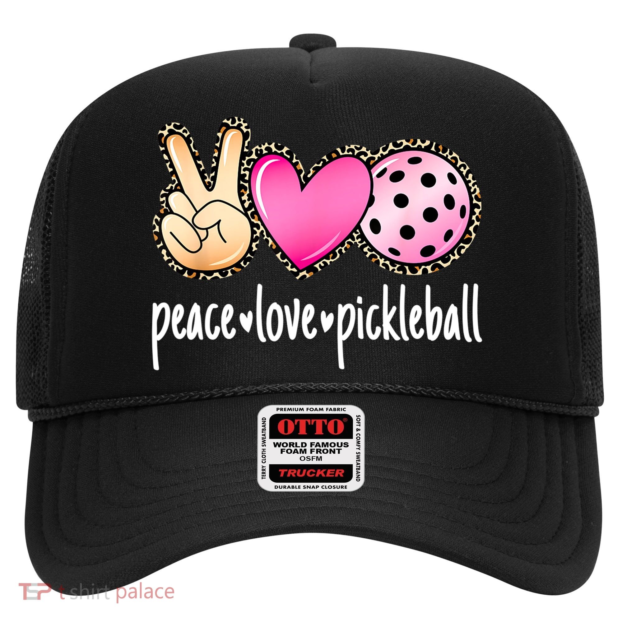 Cute Pickleballpeace Love Pickleball Lover Leopard Print Best Gift Hat