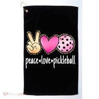 Cute Pickleballpeace Love Pickleball Lover Leopard Print Best Gift Golf Towel thumb 0