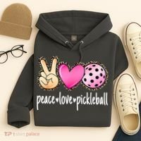 Cute Pickleballpeace Love Pickleball Lover Leopard Print Best Gift Hoodie thumb 4