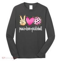 Cute Pickleballpeace Love Pickleball Lover Leopard Print Best Gift Long Sleeve Shirt thumb 0