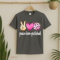 Cute Pickleballpeace Love Pickleball Lover Leopard Print Best Gift T-Shirt thumb 2