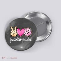 Cute Pickleballpeace Love Pickleball Lover Leopard Print Best Gift Button thumb 0