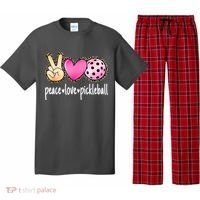 Cute Pickleballpeace Love Pickleball Lover Leopard Print Best Gift Pajama Set thumb 0
