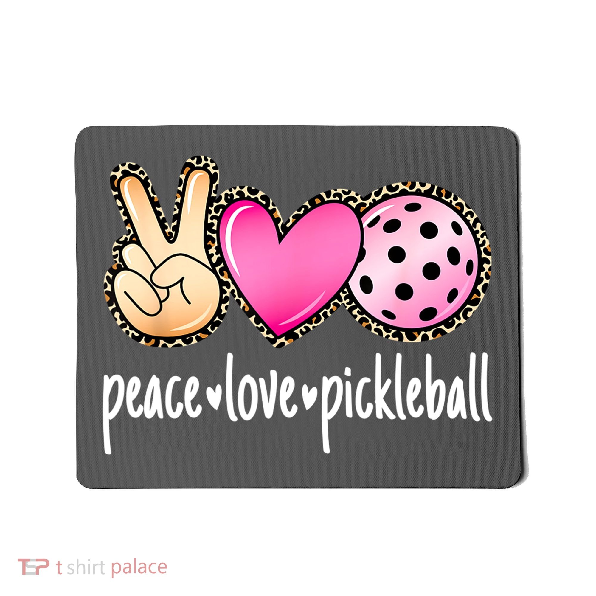 Cute Pickleballpeace Love Pickleball Lover Leopard Print Best Gift Mousepad
