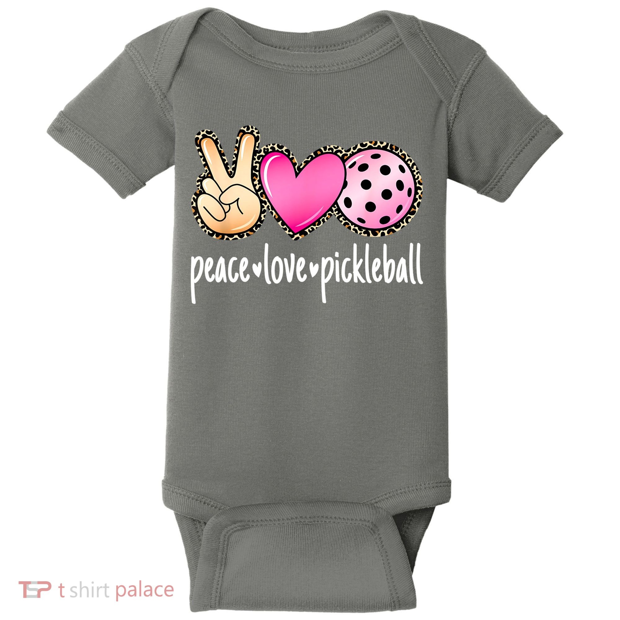 Cute Pickleballpeace Love Pickleball Lover Leopard Print Best Gift Baby Bodysuit