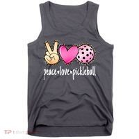 Cute Pickleballpeace Love Pickleball Lover Leopard Print Best Gift Tank Top thumb 0